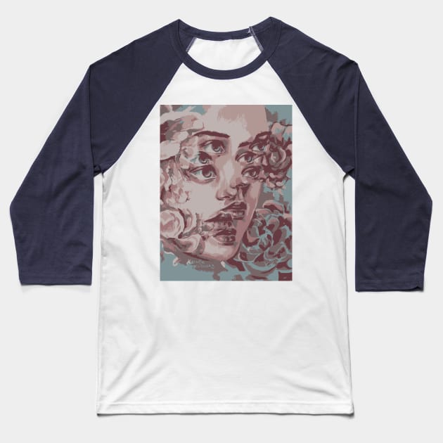 Portrait of flowers Baseball T-Shirt by Kensia